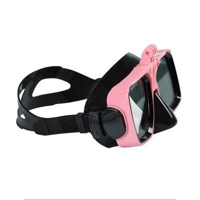 China Adult Support Camera Snorkel Swim Mask With Underwater Camera Mount 180 Degree View Half Face Diving Mask for sale