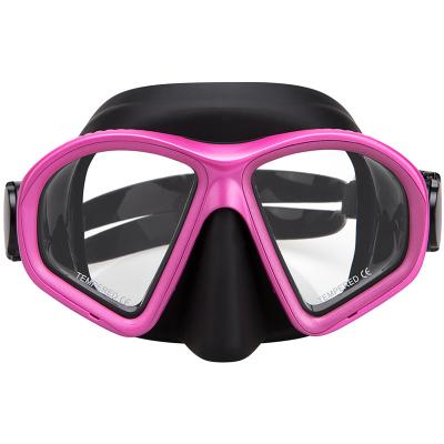 China Free Custom Wholesale Multicolor Tempered Glass Diving Goggles Oval Air Diving PC Plastic Mask Dive Mask For Fishing for sale