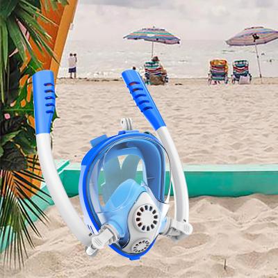 China Professional Snorkeling Diving Mask EU REACH Equipment Kids Professional Full Face Double Snorkeling Snorkeling Set China Diving Mask for sale