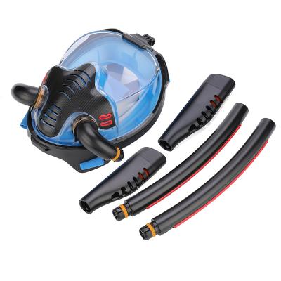 China High Quality PC+silicone+nylon+spandex Strap Type Silicone Scuba Diving Mask Double Snorkeling Strap Anti Tarnishing Mask Smooth Breathing Snorkeling for sale