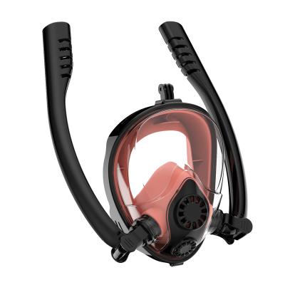 China PC+silicone+nylon+spandex China made nano anti fog multiple colors double vent mask full face professional wholesale scuba diving equipment china mask for sale