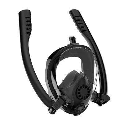 China PC+silicone+nylon+spandex 0.936KG Double Face Anti Underwater Fog Full Face Mask Breathing Tube Equipment China Diving Safe Swimming Mask for sale