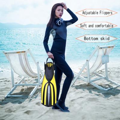 China Wholesale Custom Logo Dive Mask Air Diving And Fins TPR+Artificial Rubber Professional Adult Diving Fins for sale