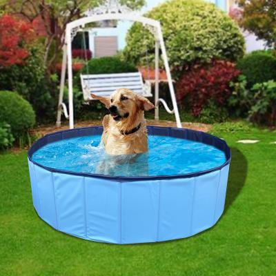 China Viable Portable Collapsible Tub Pets Outdoor Inflatable Dog Pool Blue and Red Color Good for Pets Cats Accessories for sale