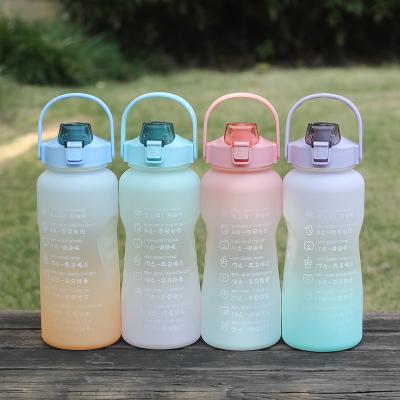 China 2000MLTime Scale Large Capacity Viable Water Bottle Encourage Drinking Water Sports Bottle Bounce Cover Outdoor Portable Spray Paint GR for sale