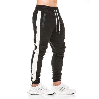 China Autumn Straight Outdoor Running Training Male Fitness Male Long Pants Breathable Sports Striped Long Pants Black for sale