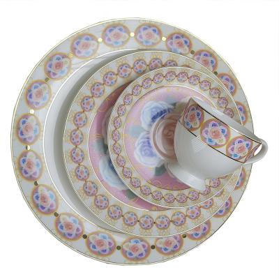 China Cheap Viable Luxury Cup Saucer Dish Bowl Bone China Fine Bone China Household Price Dinnerware Sets Tableware for sale