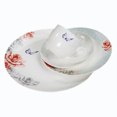 China Supplier Sustainable New Pastoral Style China Fine Bone China Dinnerware Sets Dinnerware for sale