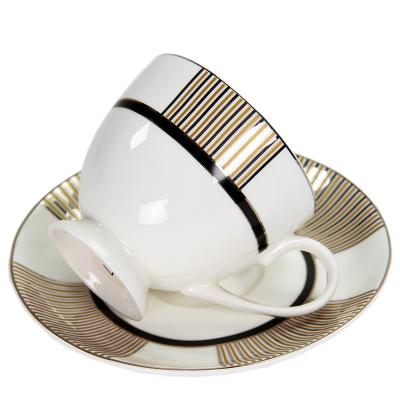 China Viable wholesale russian style tea set bone china tableware ceramic tea cup and saucer for sale