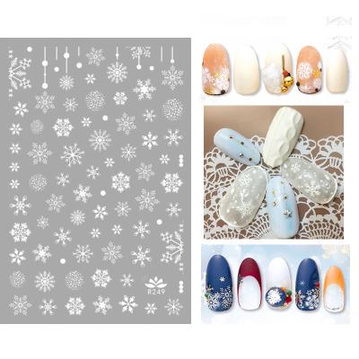 China Plastic Nail Art Snow Valentine Nail Stickers Beauty Decals Peels Off Salon Nail Stickers for sale