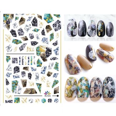 China Cheap Wholesale Plastic Nail Art Decals Tips Sticker Marble Designs for sale