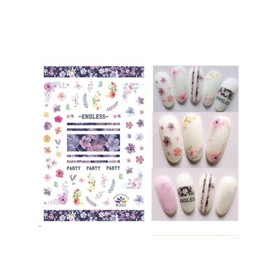 China New Designs Plastic Charm Manicure Sticker Light Color Bunch Stenciling Nail Decals for sale