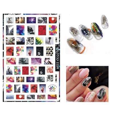 China Nail Art Decor Non-tox Plastic Nail Wrap Decals Nail Art 3D Nailart Decals for sale