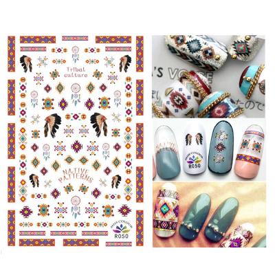 China Plastic Custom Adhesive National Style Nail Decals Flag Nail Art Clip Stickers for sale