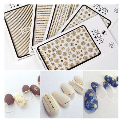 China Latest Fashion Plastic Patch DIY Self Adhesive Nail Art Accessories Decor Flower Nail Decals Stickers for sale