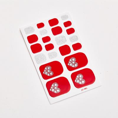 China High Quality Plastic Toe Nail Wraps Waterproof 3D Nail Sticker Decals for sale