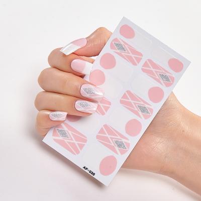 China Grid Nail Manicure Set Plastic Small Cool 3D Nail Waterproof Sticker for sale