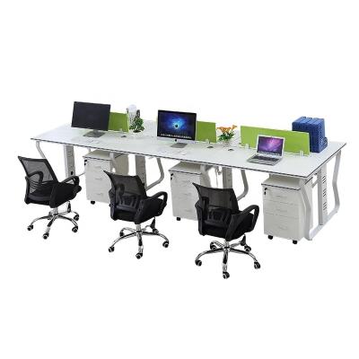 China High Quality Modern Design Office Furniture 6 Person Office Frame Melamine Table Principal Steel Workstation For Staff for sale