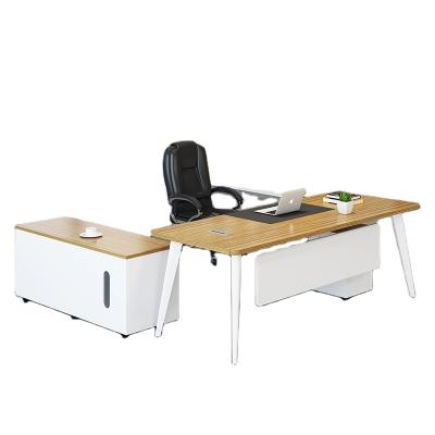 China Best Price Guangdong Manufacture Executive Desk L Shaped Table Home Office Steel Frame Fashion Convertible Design for sale