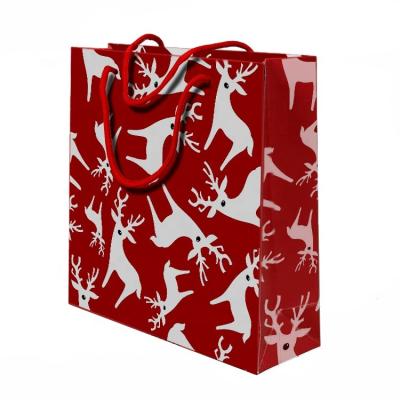 China Disposable Luxury Christmas Paper Gift Bag for sale