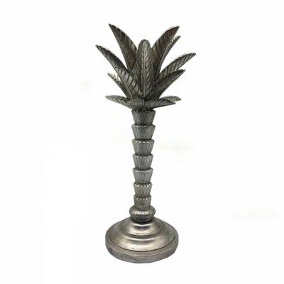 China Modern Lucky Ornamental Palm Tree Shape Silver Candleholder Exquisite Candle Holder For Home Decorations for sale