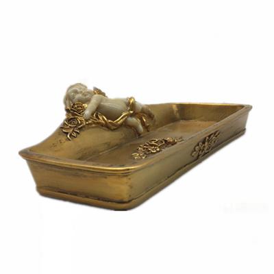 China Wholesale Custom Luxury Gold Angel Food Tray Serving Tray For Home Decoration for sale