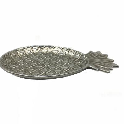 China Home Furnishings Silver Plated Pineapple Candy Dish Jewelry Resin Jewelry Tray for sale