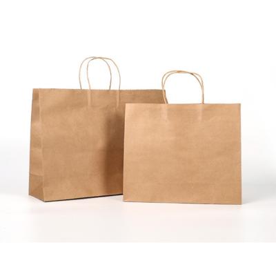 China Recyclable OEM Customize High Quality Brown Kraft Paper For Take Away Stand Up Supermarket Paper Bag for sale