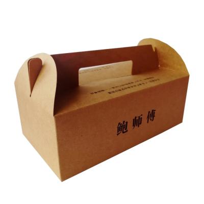 China Guangzhou Eco Friendly Recycled Biodegradable Printing Log Cake Carrier Packaging Box With Handle for sale