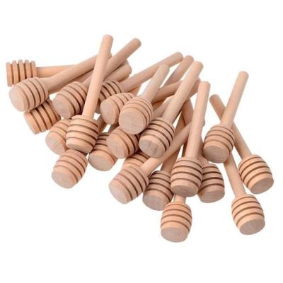 China New Minimalist Wooden Honey Dipper Stick Honey Spoon Mixing Stick For Honey Jar Coffee Milk Tea Safe Stir Bar Supplies Kitchen Tools for sale