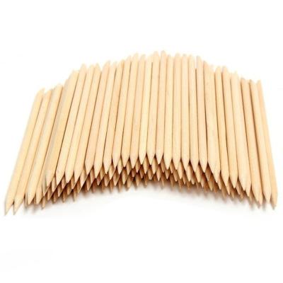 China Easy Apply Finger Nail Art Orange Wood Stick 100pcs Sticks Cuticle Pusher Remover Manicure Pedicure Care Nail Cuticle Cleaner Pusher for sale