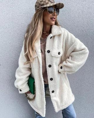 China Best Viable Sell 2021 Wholesale Good Quality Womens Fur Coats Winter Wool Womens Solid Faux Sherpa Jackets for sale