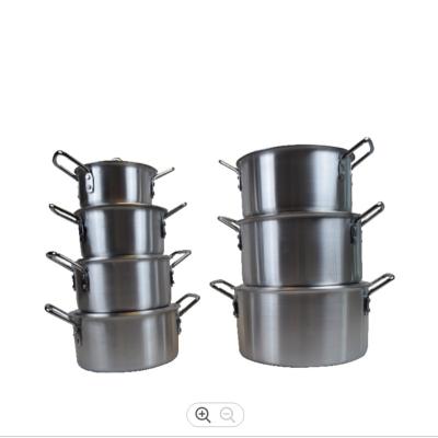 China 7pcs/set Sustainable Cauldron Thick Aluminum Pot Set Universal Sanding Cooking Pot for sale