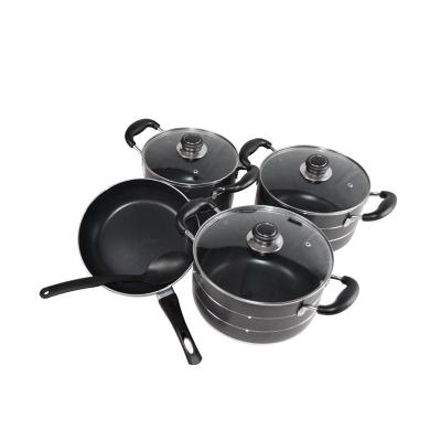 China Sustainable Non Stock Pot Deep Casserole Cookware Large Sets Stick Cooking Pot Set for sale