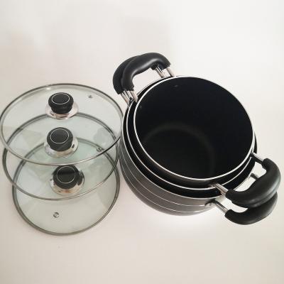 China Sustainable Best Quality Cooking Pot Set Pots Set Cooking Aluminum Cooking Pot for sale