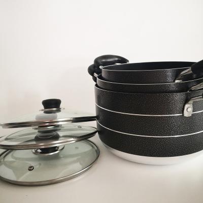 China Viable With Rotating Ring Aluminum Kitchen Pots Home Cooking Pots for sale