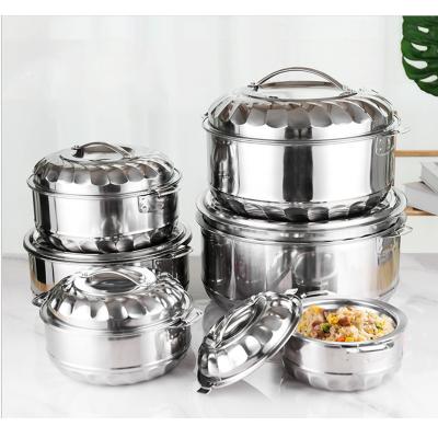 China Sustainable 6 Pieces Kitchen Cookware 304 Stainless Steel Cookware Set Sets Food Packaging Boxes With Steel Lid for sale