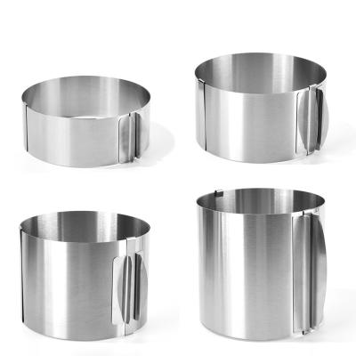 China Stainless Steel Adjustable 16~30cm Pastry Cake Mold Ring Baking Tools Stands With Different Size for sale