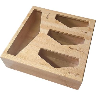 China New Viable Arrive Customized Wooden Bamboo Organizer Set Whole Box Kitchen Food Storage Box Kitchen Organizer For Kitchen for sale