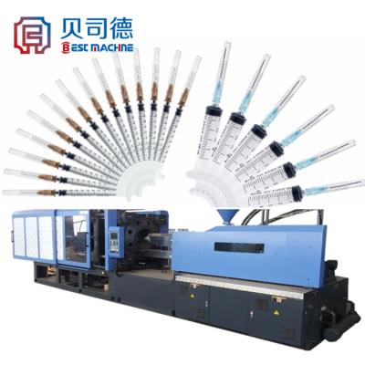 China Horizontal Disposable Syringe Production Machine With Automatic Assembly Machine And Injection Molding Machine for sale