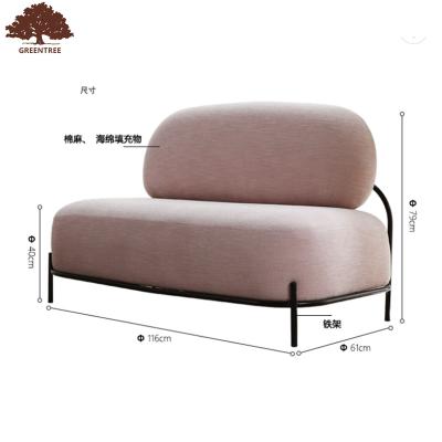 China Home Fabric Upholstery Hotel View Stainless Steel Chair Single Living Room Leisure Accent Chair for sale