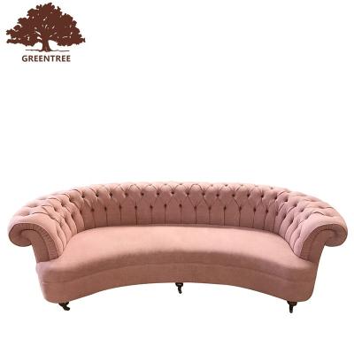 China Modern Wheel Sofa Tufted Velvet Fabric Round Shell Sofa Set (The Other) Adjustable Home Furniture New Design for sale