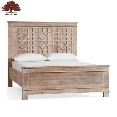 China (Size)Adjustable Home Furniture Bedroom Hotel Furniture Sets Solid Upholstery Antique Modern Design Oak Double King Queen Bed for sale