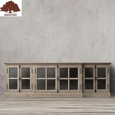 China 3 Style Eco-friendly European Home Double Doors Cabinet Living Room TV Cabinet Solid Wood Antique Storage TV Cabinet for sale