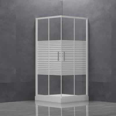 China Tempered Glass White Electroplated Frame Square Shower Enclosure for Customized Needs for sale