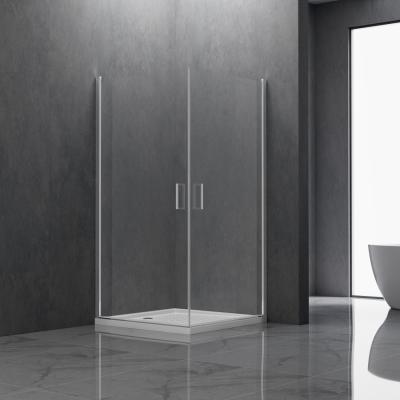 China Rotating Doors Frameless Square Tempered Glass Shower Enclosure for sale