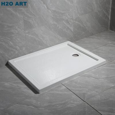 China Acrylic Shower Tray Made of Artificial Marble Stone Material with Drainage System for sale