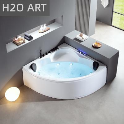 China Customized Acrylic Indoor Whirlpool Massage Corner Bathtub for 2 Person Indoor Luxury for sale