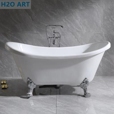 China Hot Bath Double Ended Acrylic Bathtub with Classical Clawfoot and Freestanding Design for sale