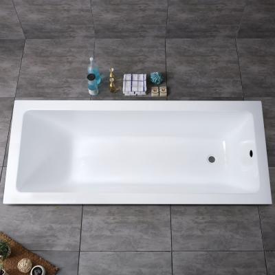 China Rectangular Simple Drop in Acrylic Bathtubs Panels Drainage Accessories and Package Size for sale